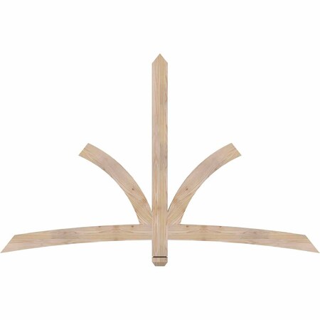 Ekena Millwork Davenport Smooth Timber Gable Bracket, Douglas Fir, 72"W x 45"H x 1 1/2"D x 3 1/2"F, 15/12 Pitch GBW072X45X0204DAV00SDF